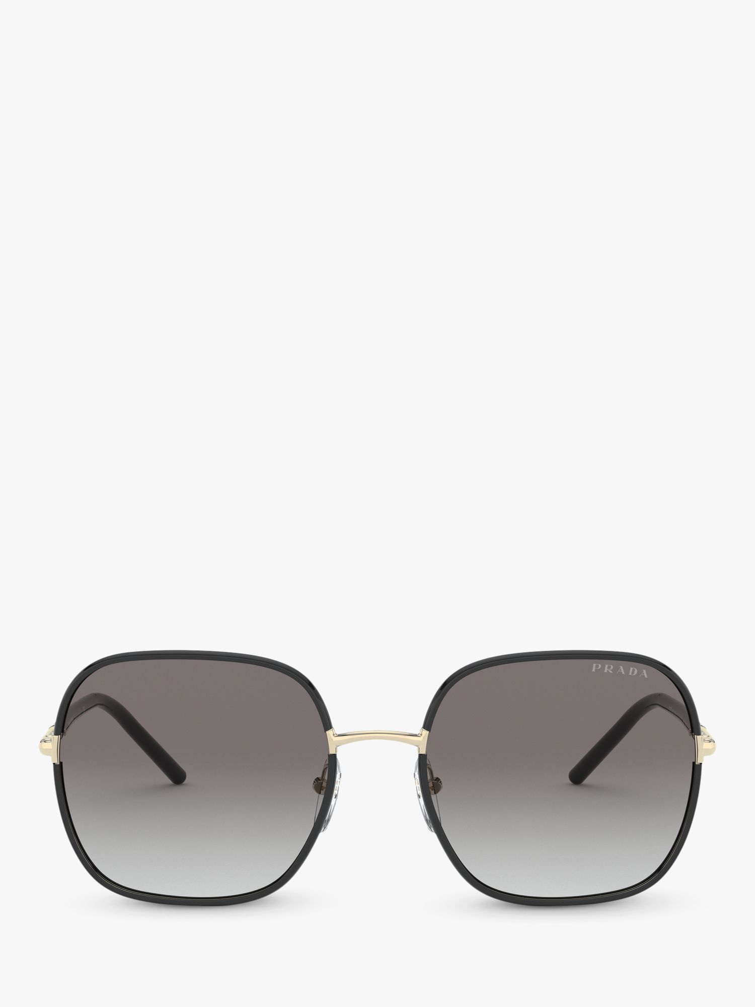 Prada PR 67XS Women's Square Sunglasses, Pale Gold/Black/Grey Gradient at  John Lewis & Partners