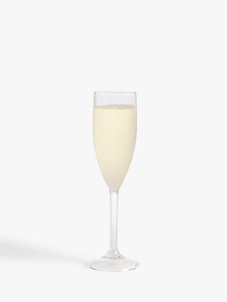 John Lewis & Partners Plastic Champagne Flutes, Set of 4, 180ml, Clear
