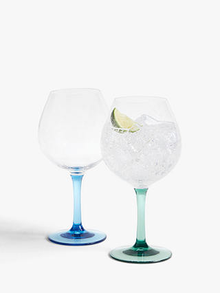 John Lewis Plastic Gin Glass, Set of 2, 650ml, Blue/Green