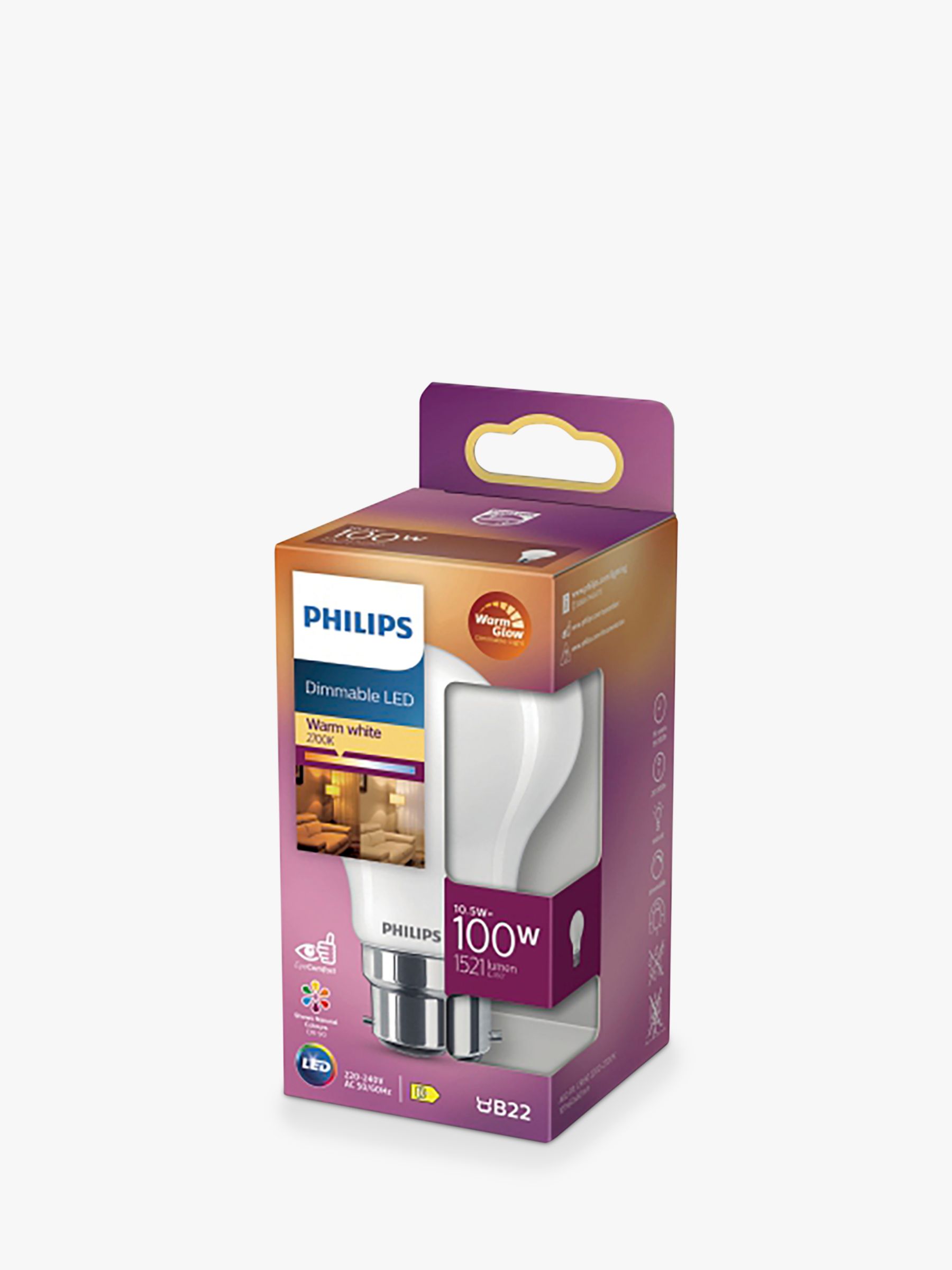 Photo of Philips 100w a60 bc led dimmable classic bulb white
