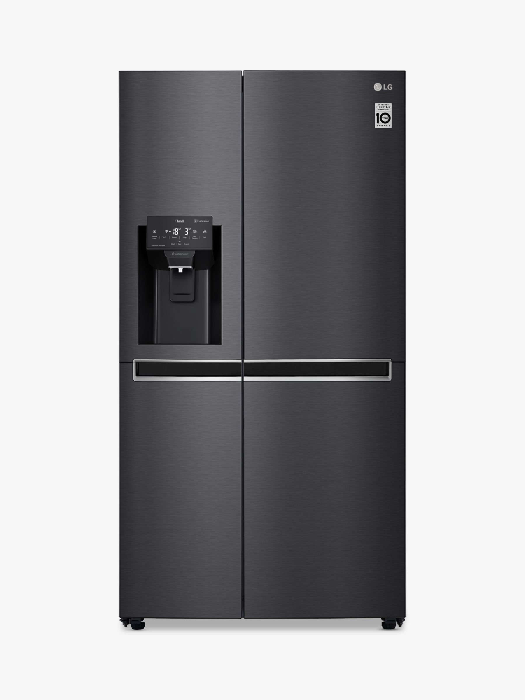 LG GSL761MCKV Freestanding 60/40 American Fridge Freezer, Matte Black