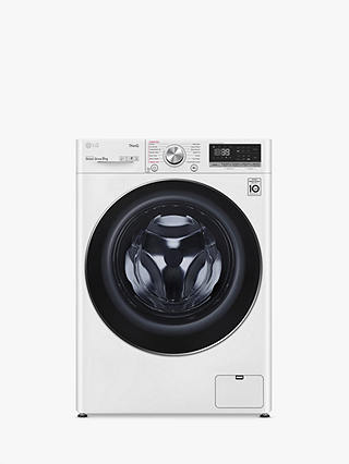 LG F4V909WTSE Freestanding Washing Machine, 9kg Load, 1400rpm Spin, White