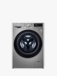 LG F4V709STSE Freestanding Washing Machine, 9kg Load, 1400rpm Spin, Graphite