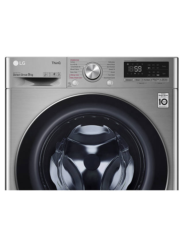 Buy LG F4V709STSE Freestanding Washing Machine, 9kg Load, 1400rpm Spin, Graphite Online at johnlewis.com