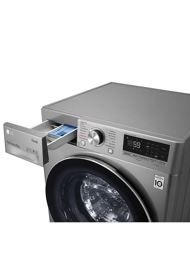 Buy LG F4V709STSE Freestanding Washing Machine, 9kg Load, 1400rpm Spin, Graphite Online at johnlewis.com