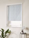 John Lewis Seaton Stripe Blackout/Thermal Roller Blind, Powder Blue