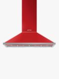 Smeg Portofino KPF12 120cm Chimney Cooker Hood, Red