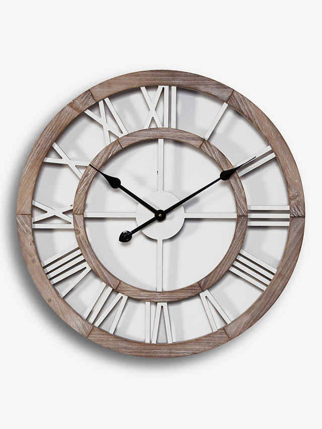 Hometime Wood Effect Roman Numeral, Large Wooden Wall Clocks With Roman Numerals