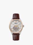 Ingersoll I10901 Men's The Shelby Automatic Heartbeat Leather Strap Watch, Brown/Silver
