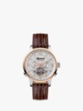 Ingersoll I00701B Men's The Grafton Automatic Chronograph Heartbeat Leather Strap Watch, Brown/Silver