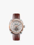 Ingersoll I01103B Men's The Michigan Automatic Chronograph Heartbeat Leather Strap Watch, Brown/Silver