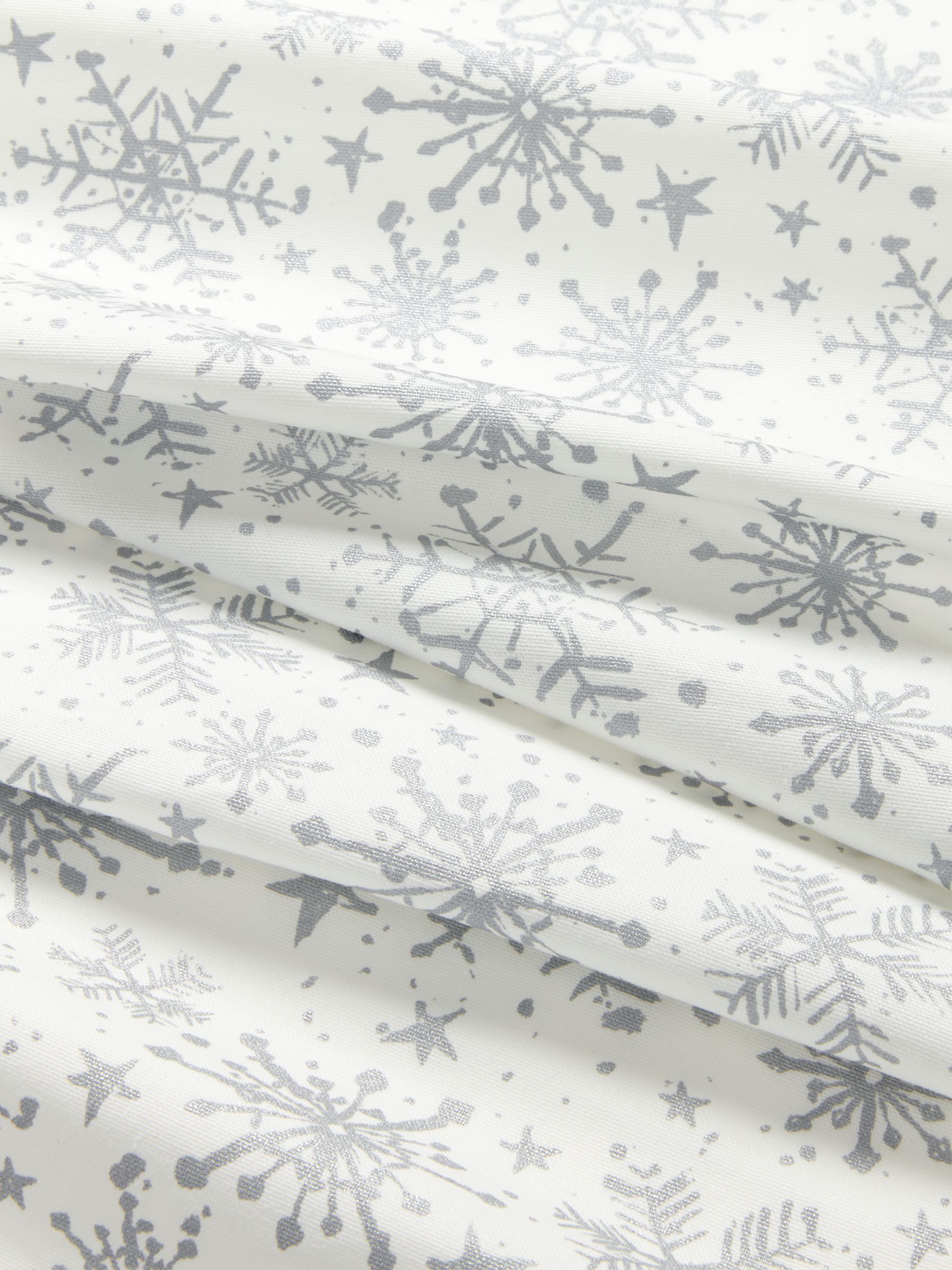 John Lewis Snowflake PVC Tablecloth Fabric, Silver