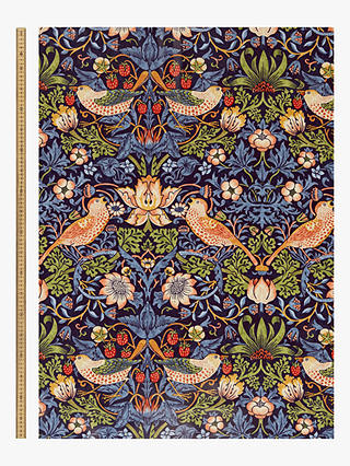 Morris & Co. Strawberry Thief PVC Tablecloth Fabric, Navy