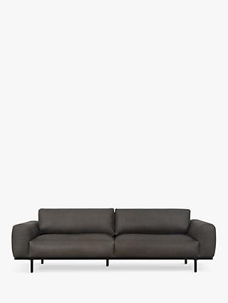 Nougat Range, Halo Nougat Large 3 Seater Leather Sofa, Hand Tipped Pewter