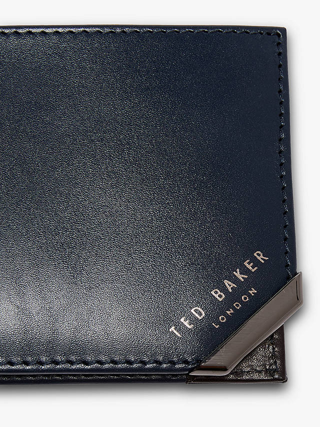 Ted Baker Korning Leather Bifold Wallet, Navy