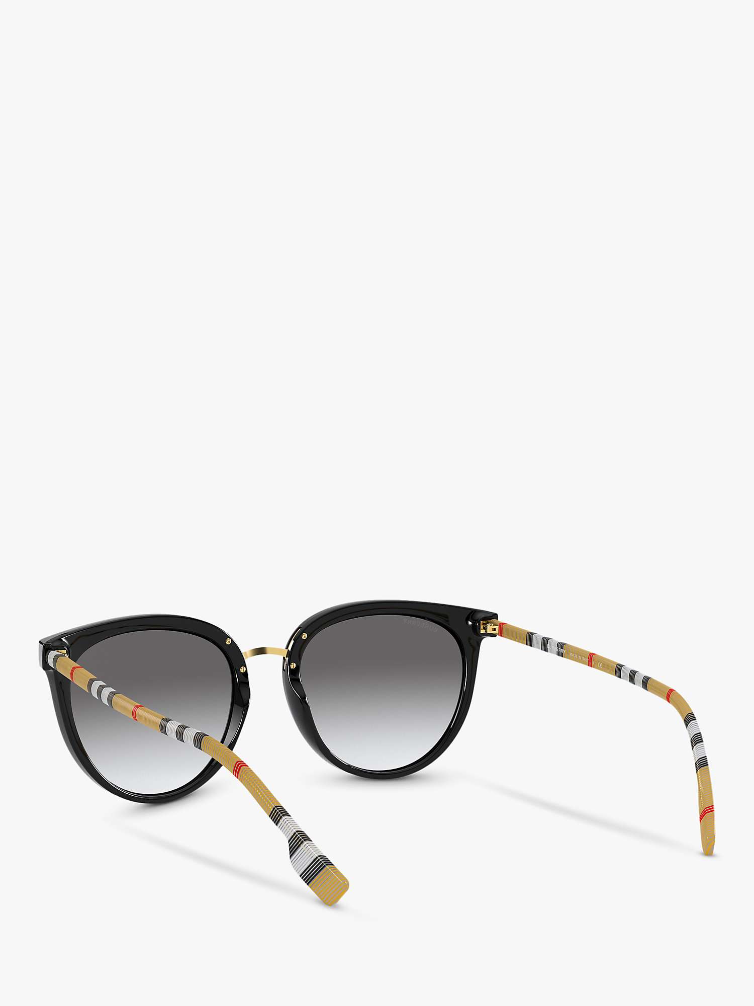 Buy Burberry BE4316 Women's Oval Sunglasses, Black/Grey Gradient Online at johnlewis.com