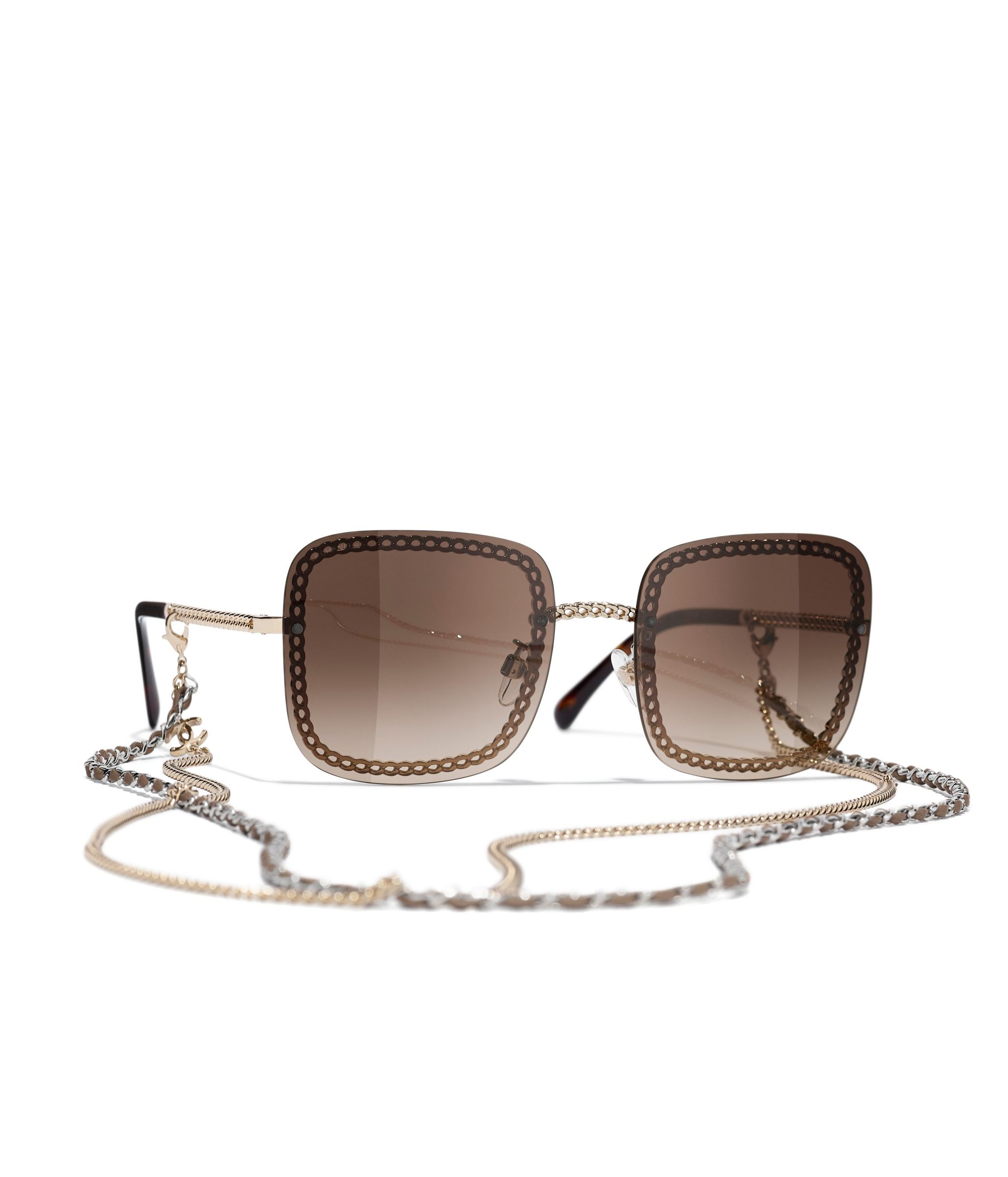 CHANEL Square Sunglasses CH4244 Pale Gold/Brown Gradient