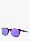 Oakley OO9340 Men's Trillbe X Prizm Polarised Square Sunglasses, Black/Violet