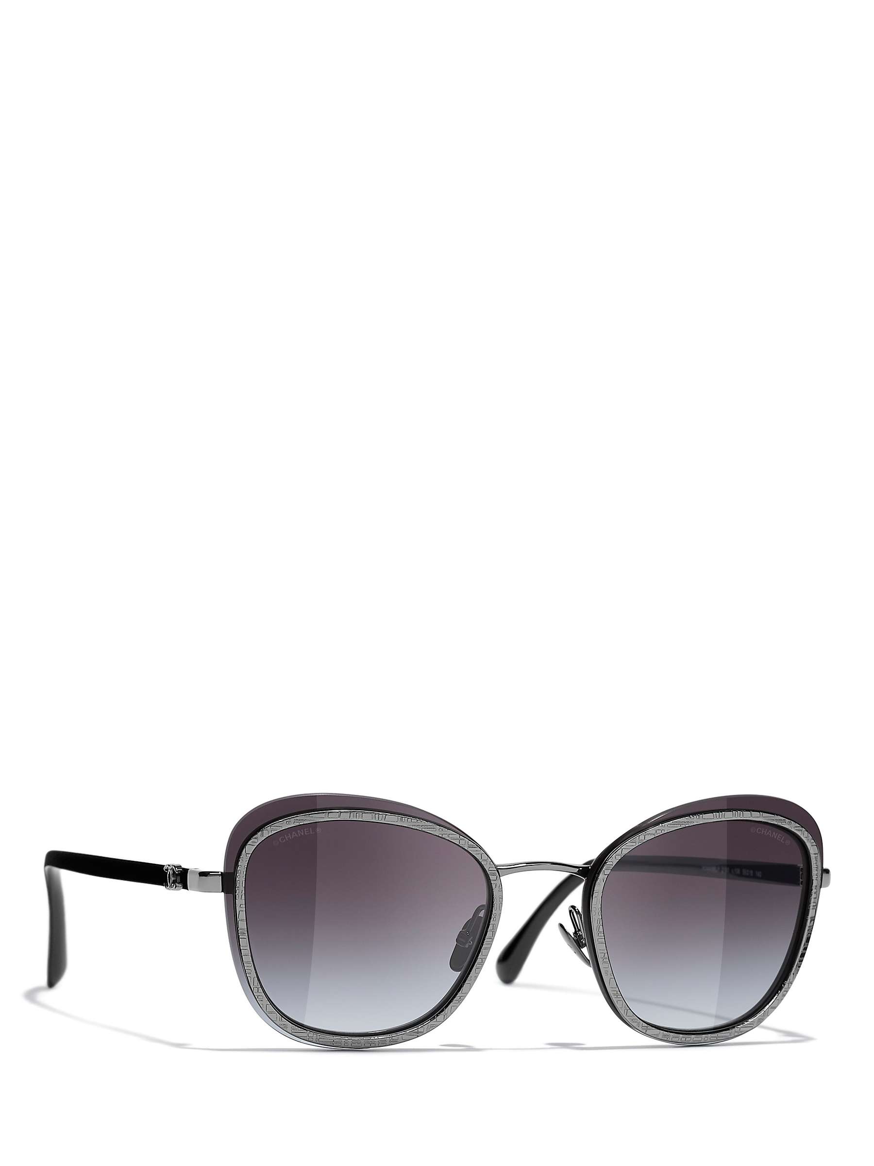 Buy CHANEL Oval Sunglasses CH4264 Gunmetal/Grey Gradient Online at johnlewis.com