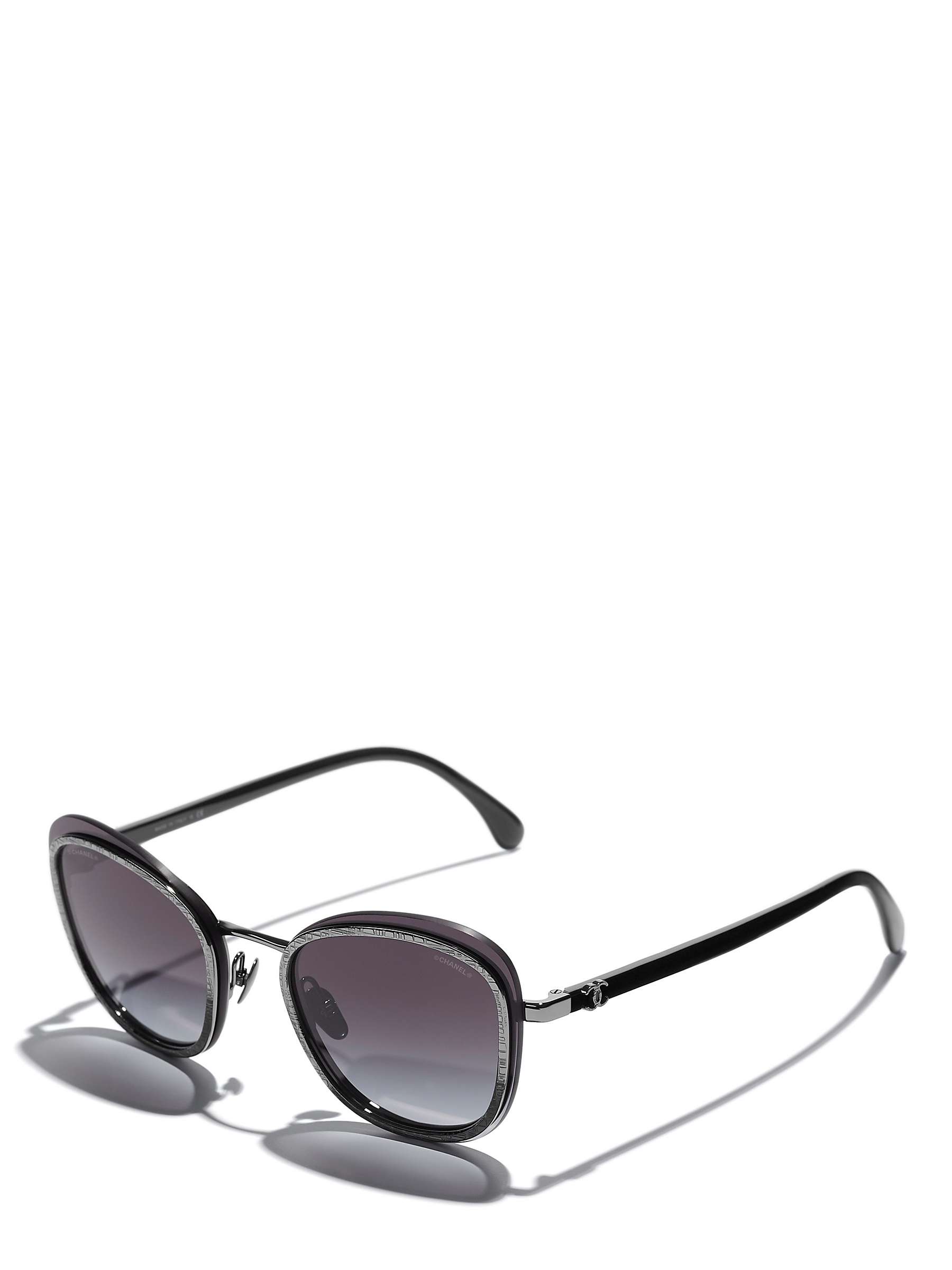 Buy CHANEL Oval Sunglasses CH4264 Gunmetal/Grey Gradient Online at johnlewis.com