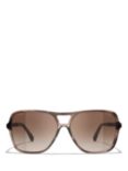 CHANEL Square Sunglasses CH5439Q Striped Grey/Brown Gradient