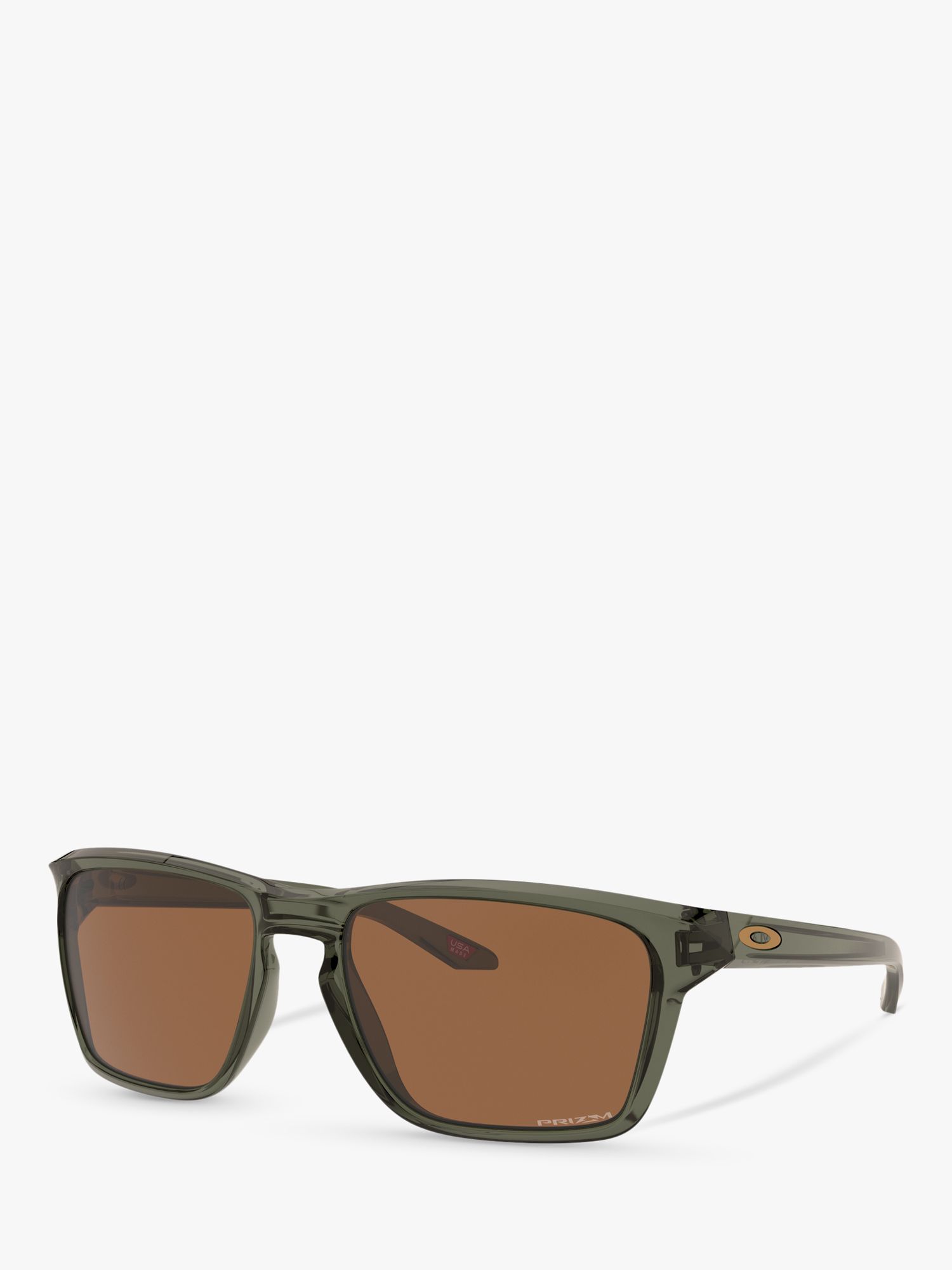 Oakley OO9448 Men's Sylas Prizm Rectangular Sunglasses, Olive/Tungsten at  John Lewis & Partners