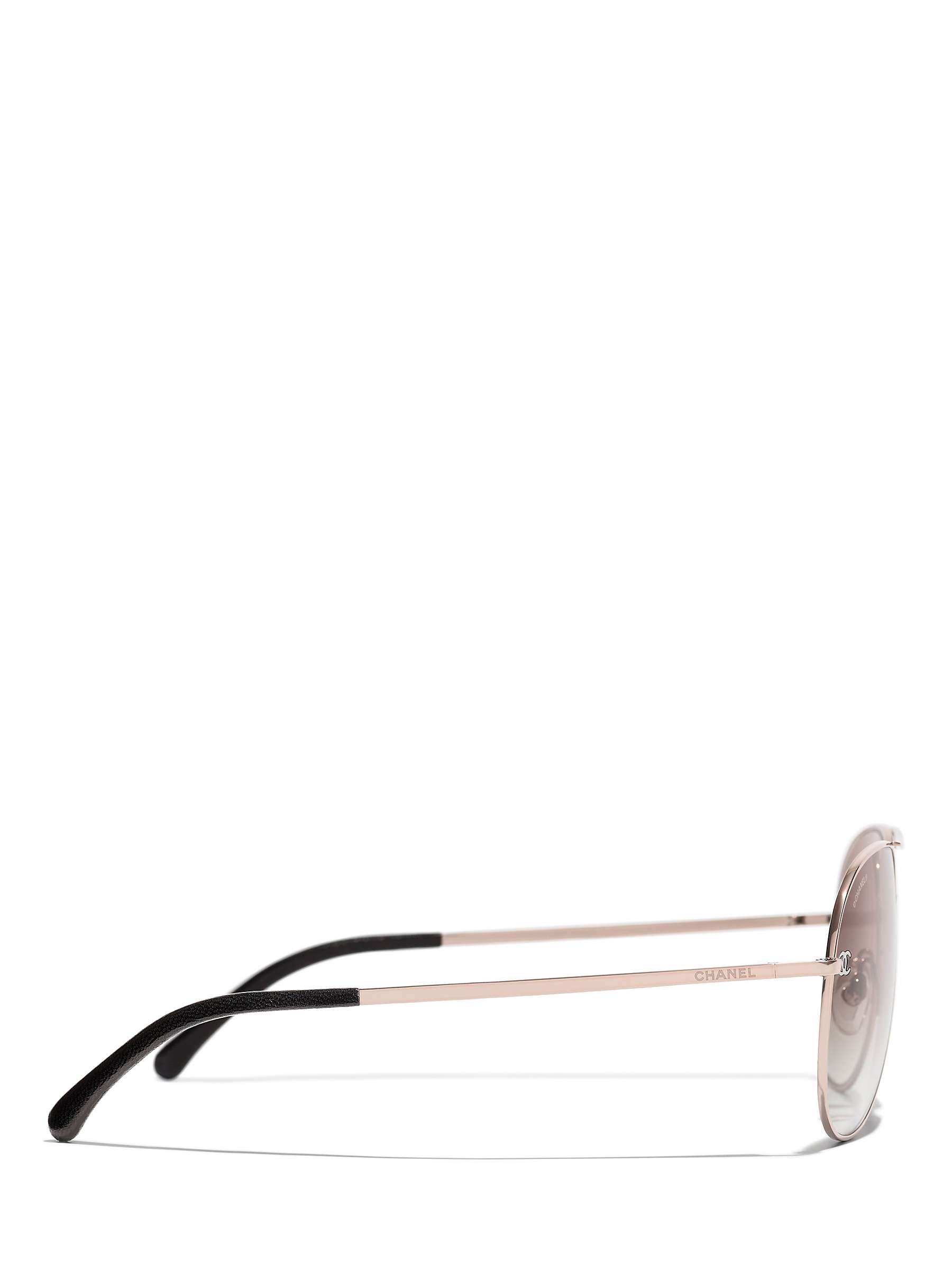 Buy CHANEL Pilot Sunglasses CH4189TQ Rose Gold/Beige Gradient Online at johnlewis.com