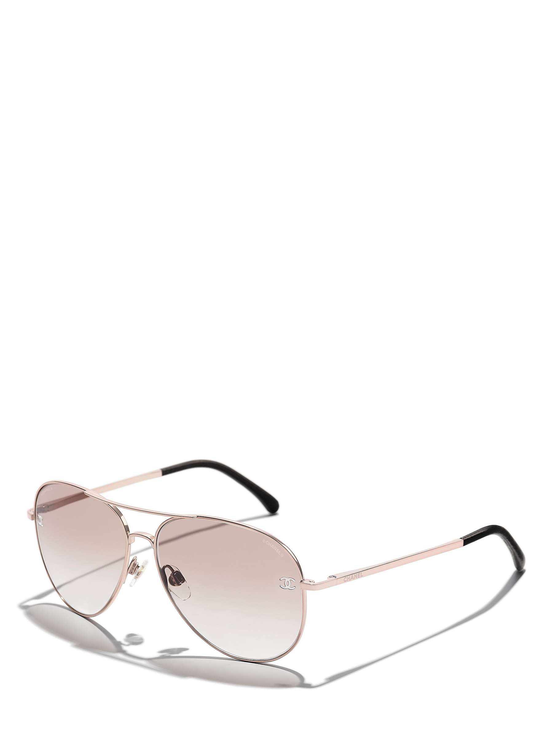 Buy CHANEL Pilot Sunglasses CH4189TQ Rose Gold/Beige Gradient Online at johnlewis.com