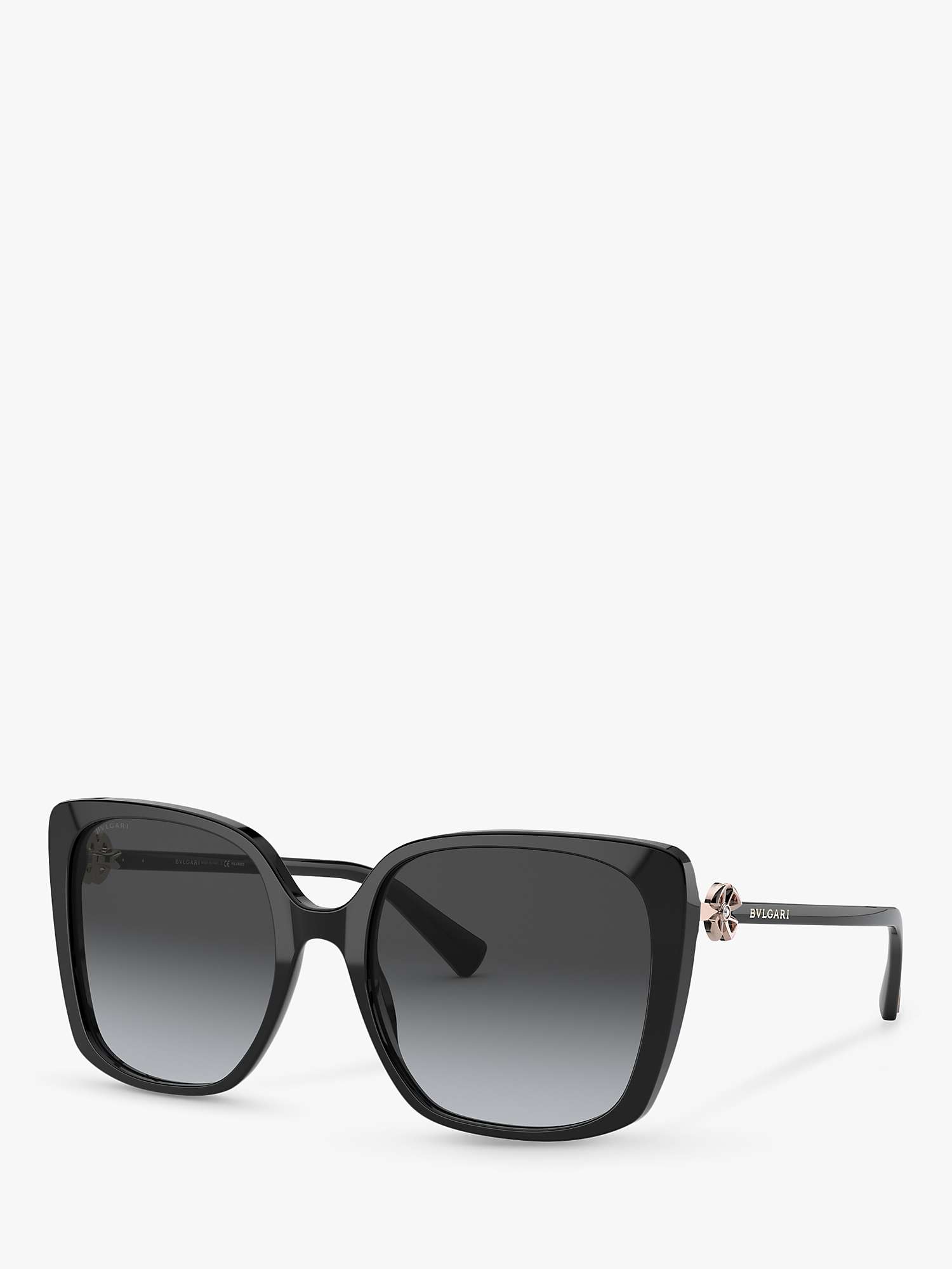 Buy BVLGARI BV8225B Women's Polarised Square Sunglasses, Black Online at johnlewis.com