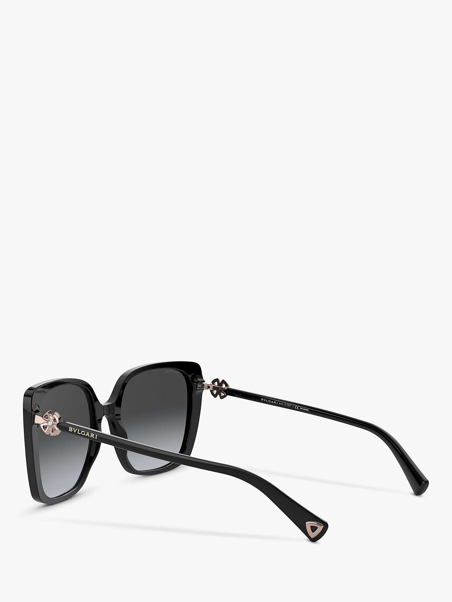 Buy BVLGARI BV8225B Women's Polarised Square Sunglasses, Black Online at johnlewis.com
