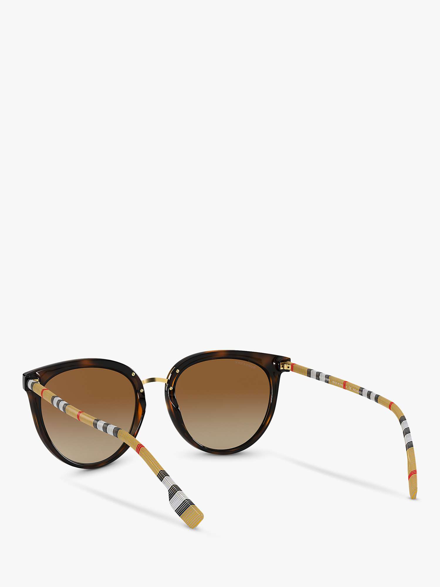 Buy Burberry BE4316 Women's Polarised Oval Sunglasses, Dark Havana/Brown Gradient Online at johnlewis.com