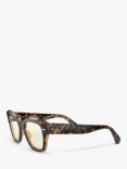 Ray-Ban RB2186 Unisex Tortoise Shell Square Sunglasses, Havana on Transparent Light Brown