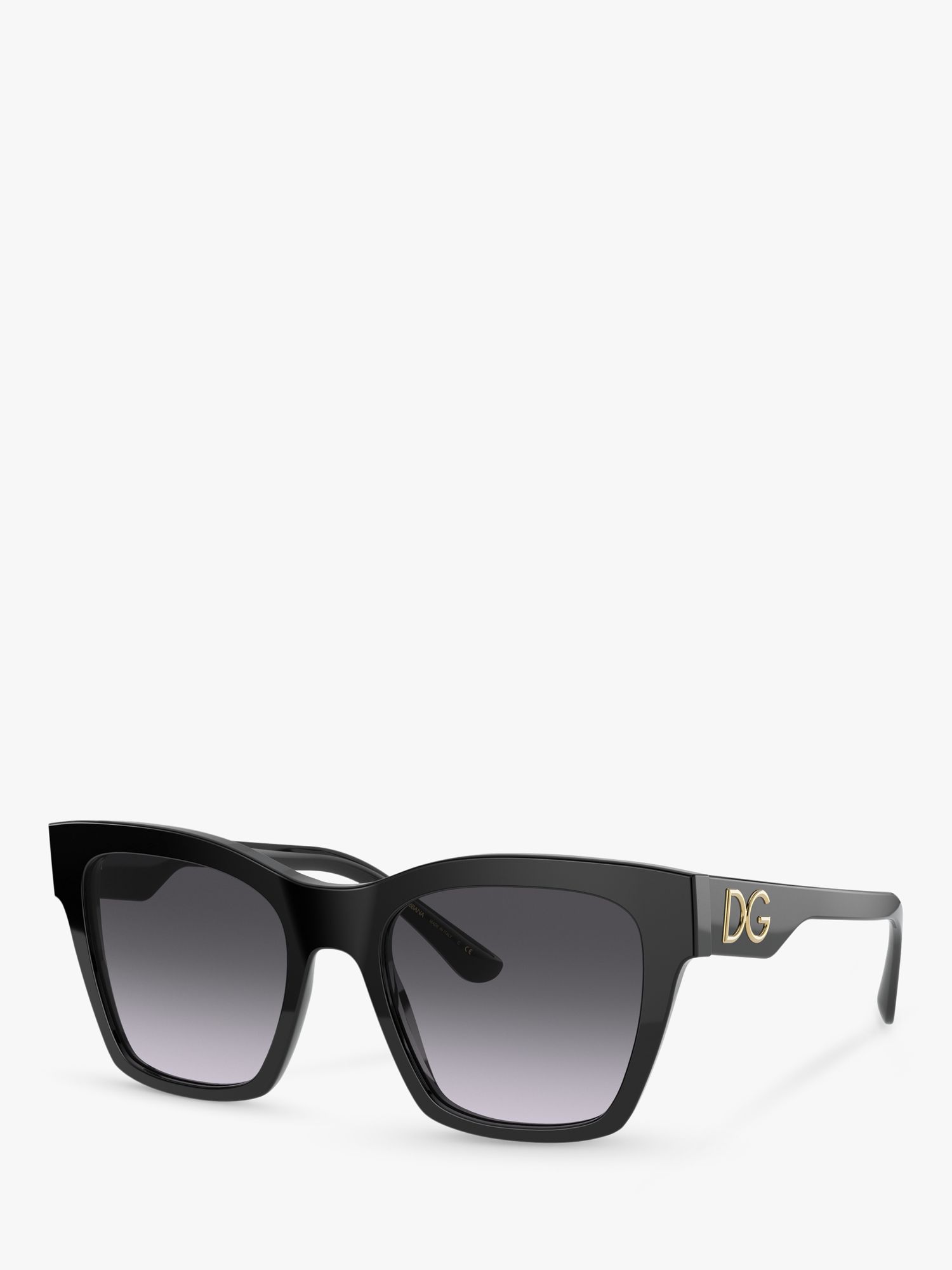 Dolce & Gabbana DG4384 Women's Square Sunglasses, Black/Grey Gradient ...