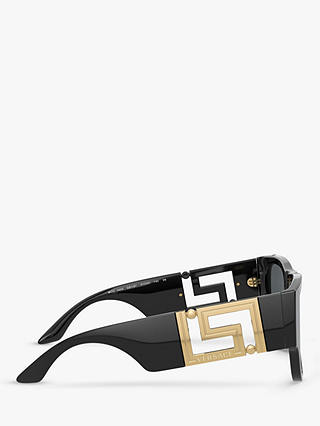 Versace VE4403 Men's Rectangular Sunglasses, Black