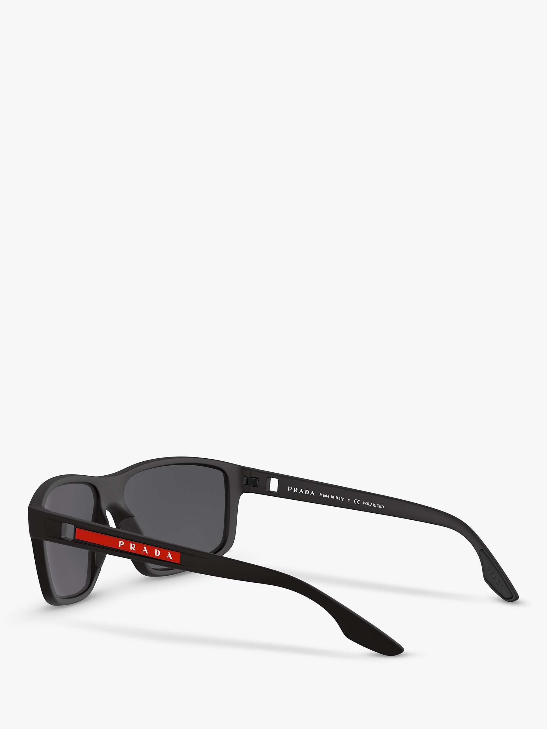 Buy Prada Linea Rossa PS 02XS Men's Polarised Rectangular Sunglasses Online at johnlewis.com