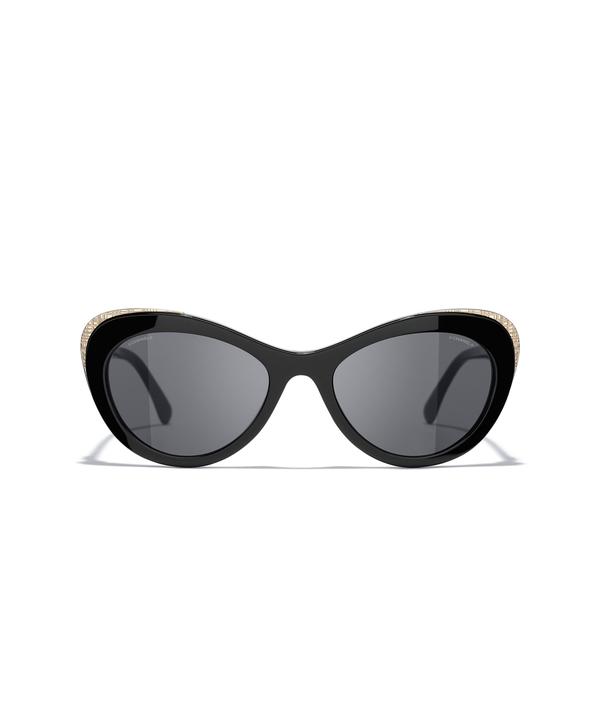 CHANEL Butterfly Sunglasses CH5432 Black at John Lewis & Partners