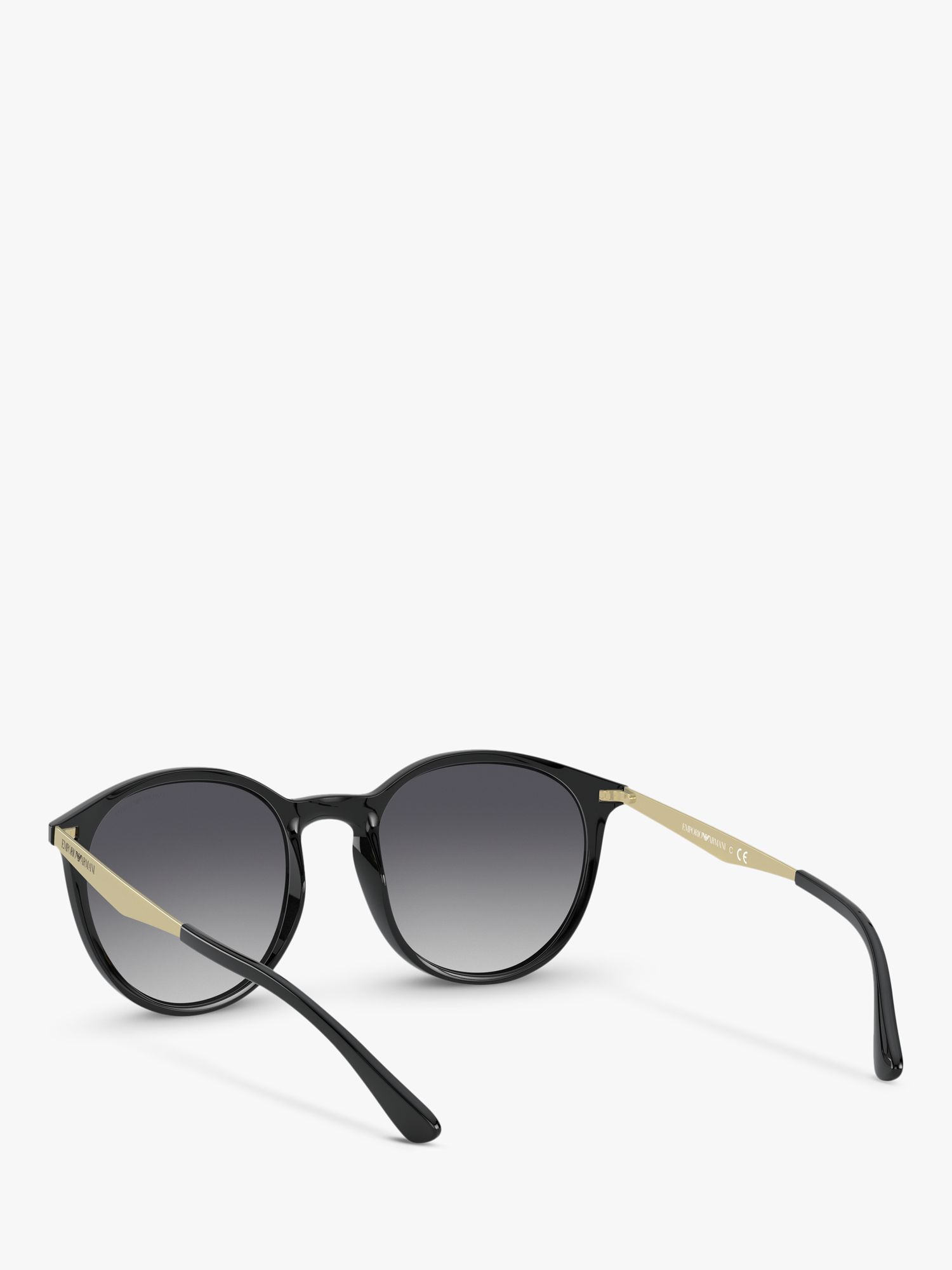 Emporio Armani EA4148 Women's Phantos Sunglasses, Shiny Black at John Lewis  & Partners