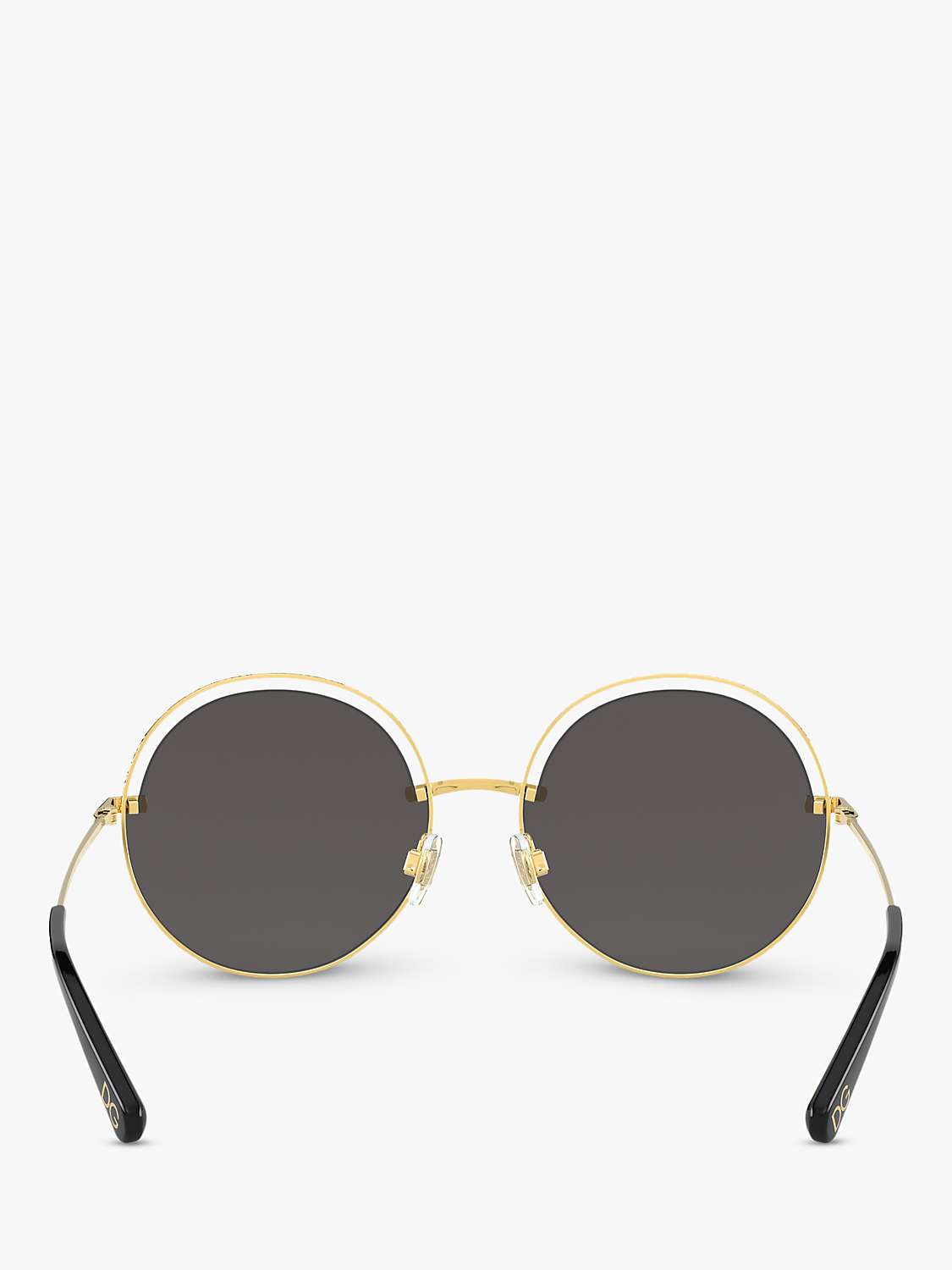 Dolce & Gabbana DG2262 Round Sunglasses, Black at John Lewis & Partners