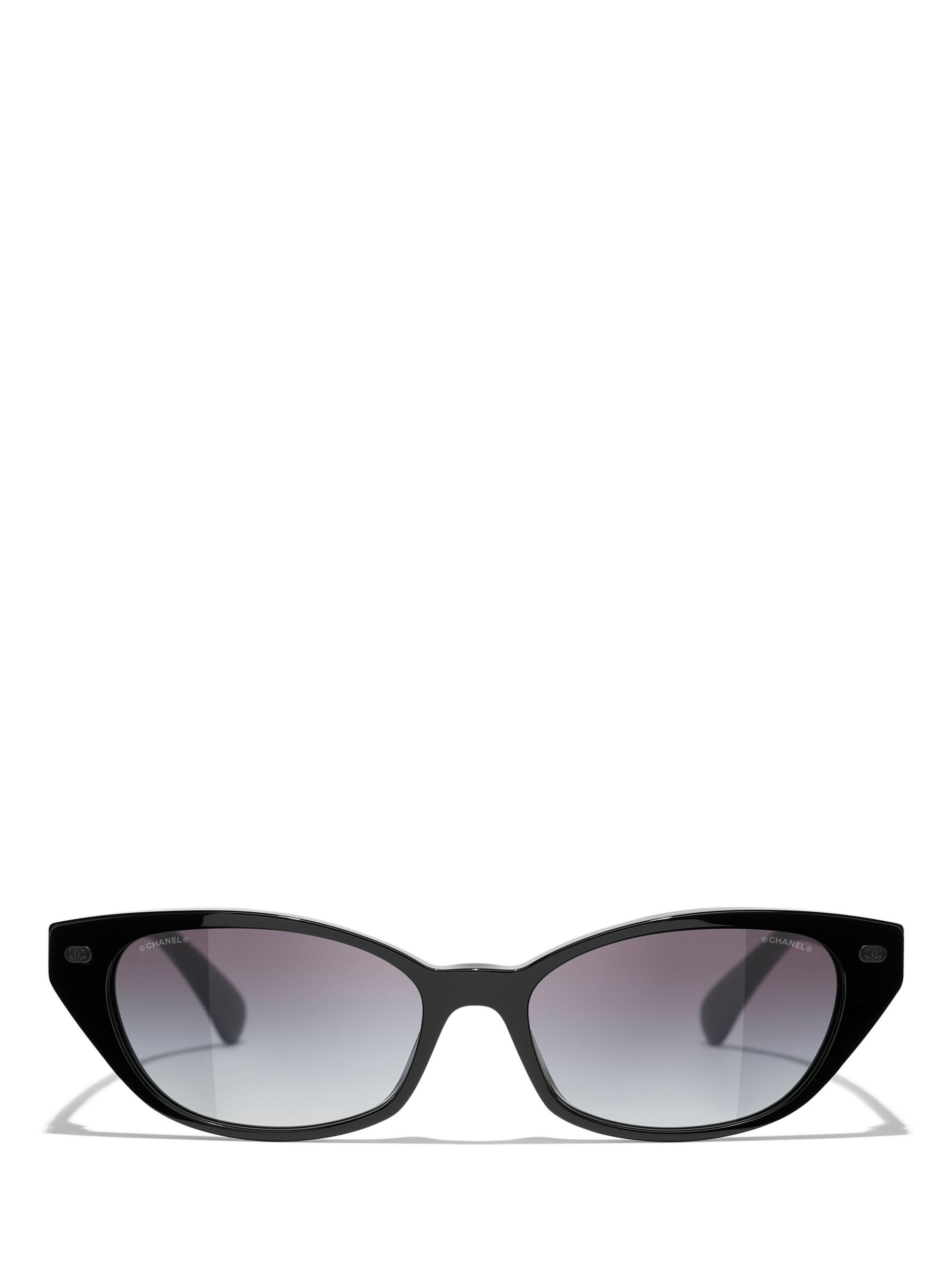 CHANEL Cat's Eye Sunglasses CH5438Q Black/Grey Gradient at John Lewis &  Partners