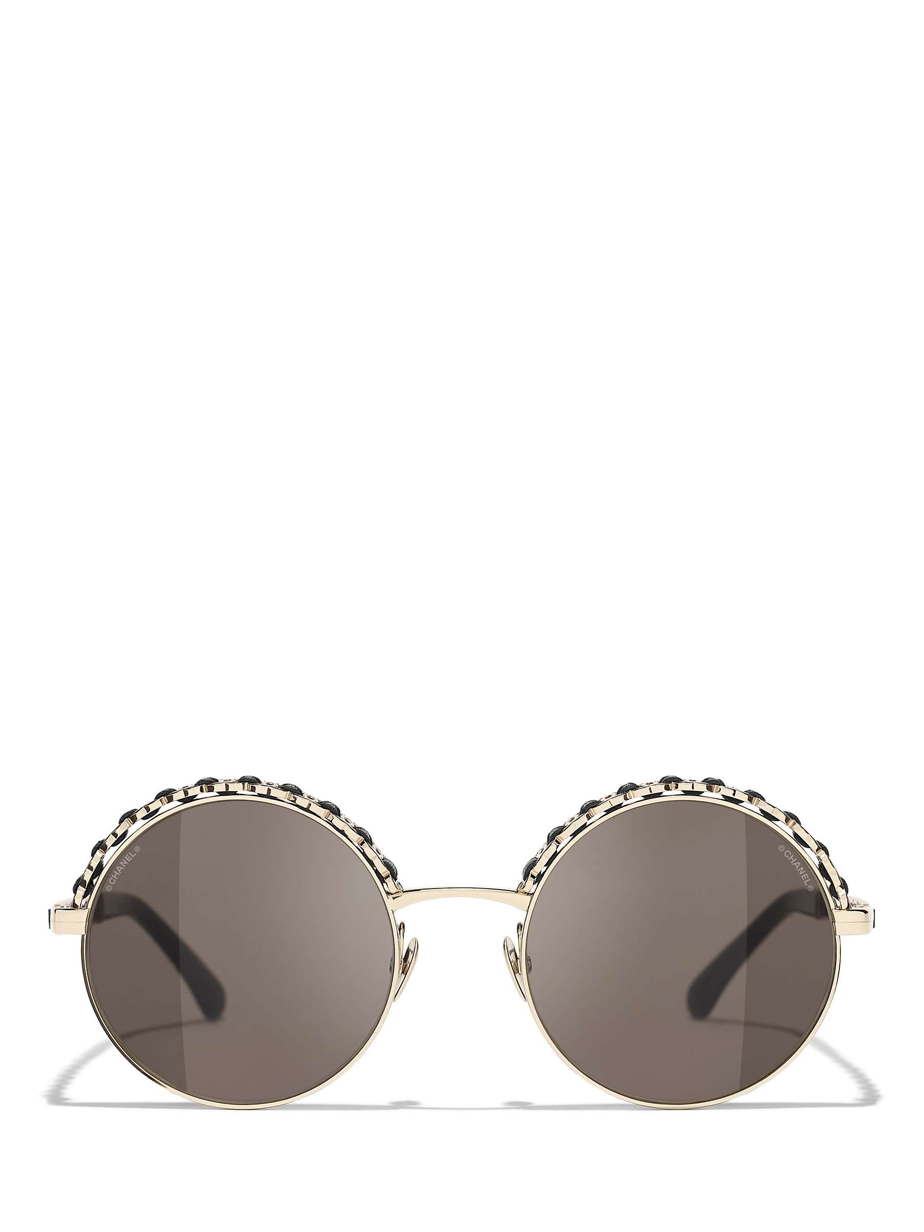 Buy CHANEL Round Sunglasses CH4265Q Pale Gold/Grey Online at johnlewis.com