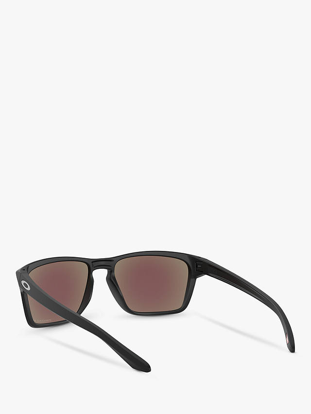 Oakley OO9448 Men's Sylas Prizm Polarised Rectangular Sunglasses, Black/Sapphire