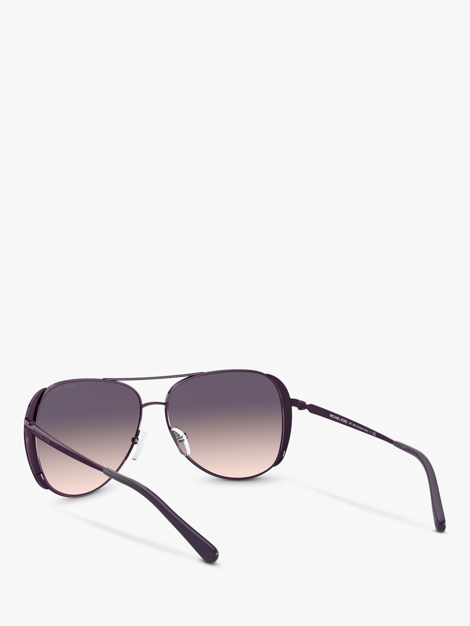 Michael Kors Mk1082 Chelsea Glam Women S Pilot Sunglasses Iris Iris Clear Gradient