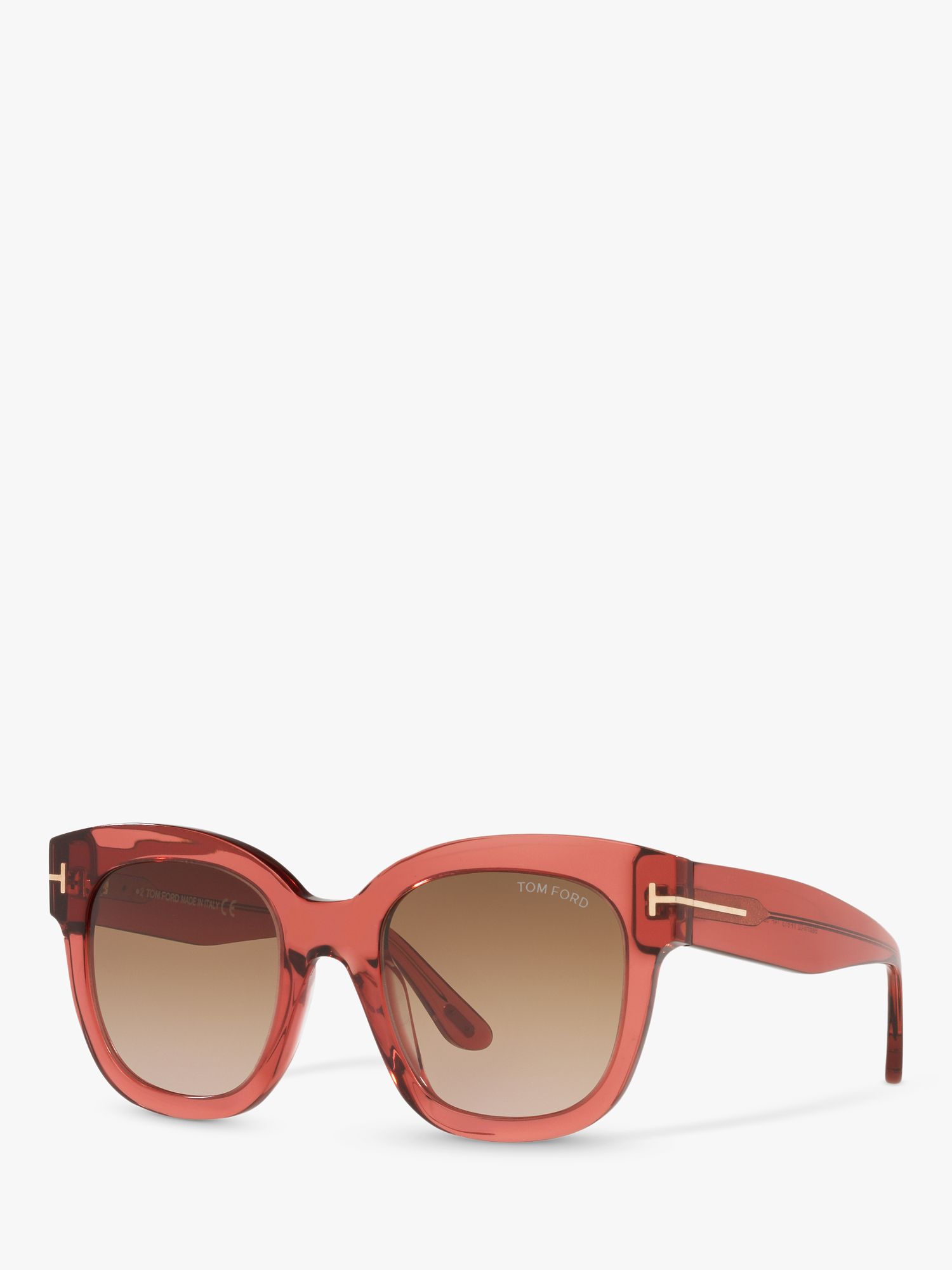 TOM 0TR001298 Women's Square Sunglasses, Pink Shiny John Lewis & Partners
