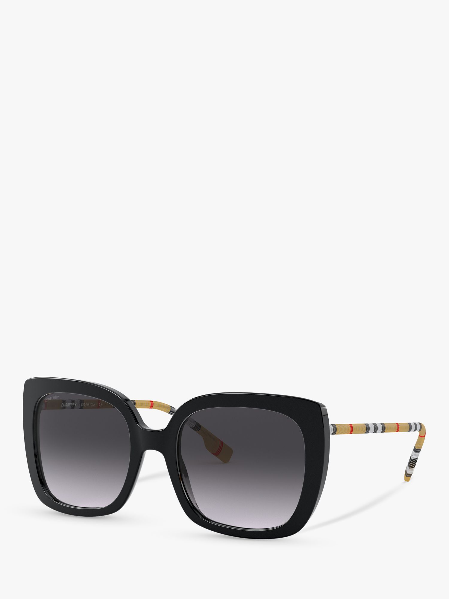 Burberry BE4323 Women's Caroll Square Sunglasses, Black/Grey Gradient at  John Lewis & Partners