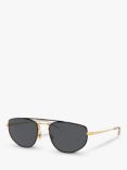 Ray-Ban RB3668 Unisex Rectangular Sunglasses, Gold/Black