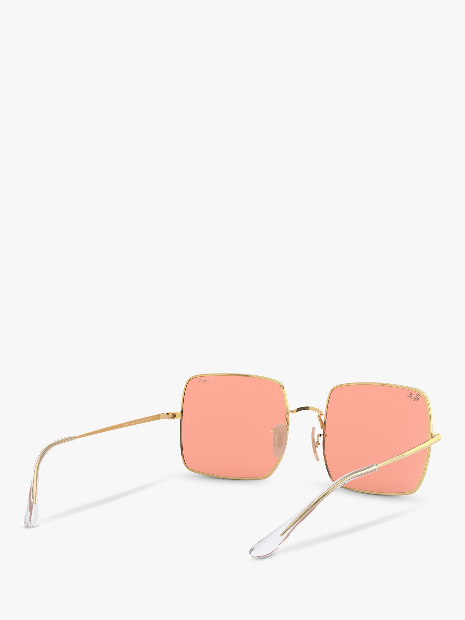 Ray-Ban RB1971 Unisex Square Sunglasses, Gold/Pink