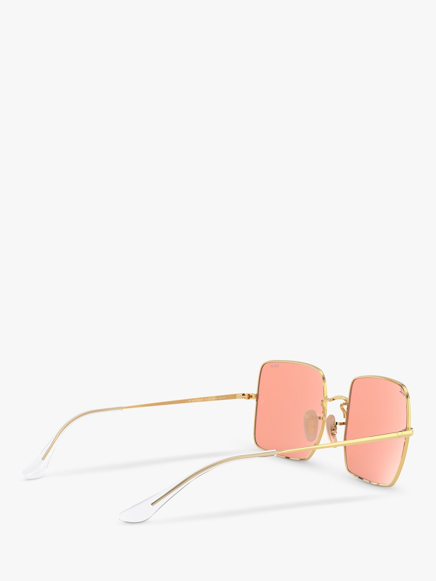 Ray-Ban RB1971 Unisex Square Sunglasses, Gold/Pink