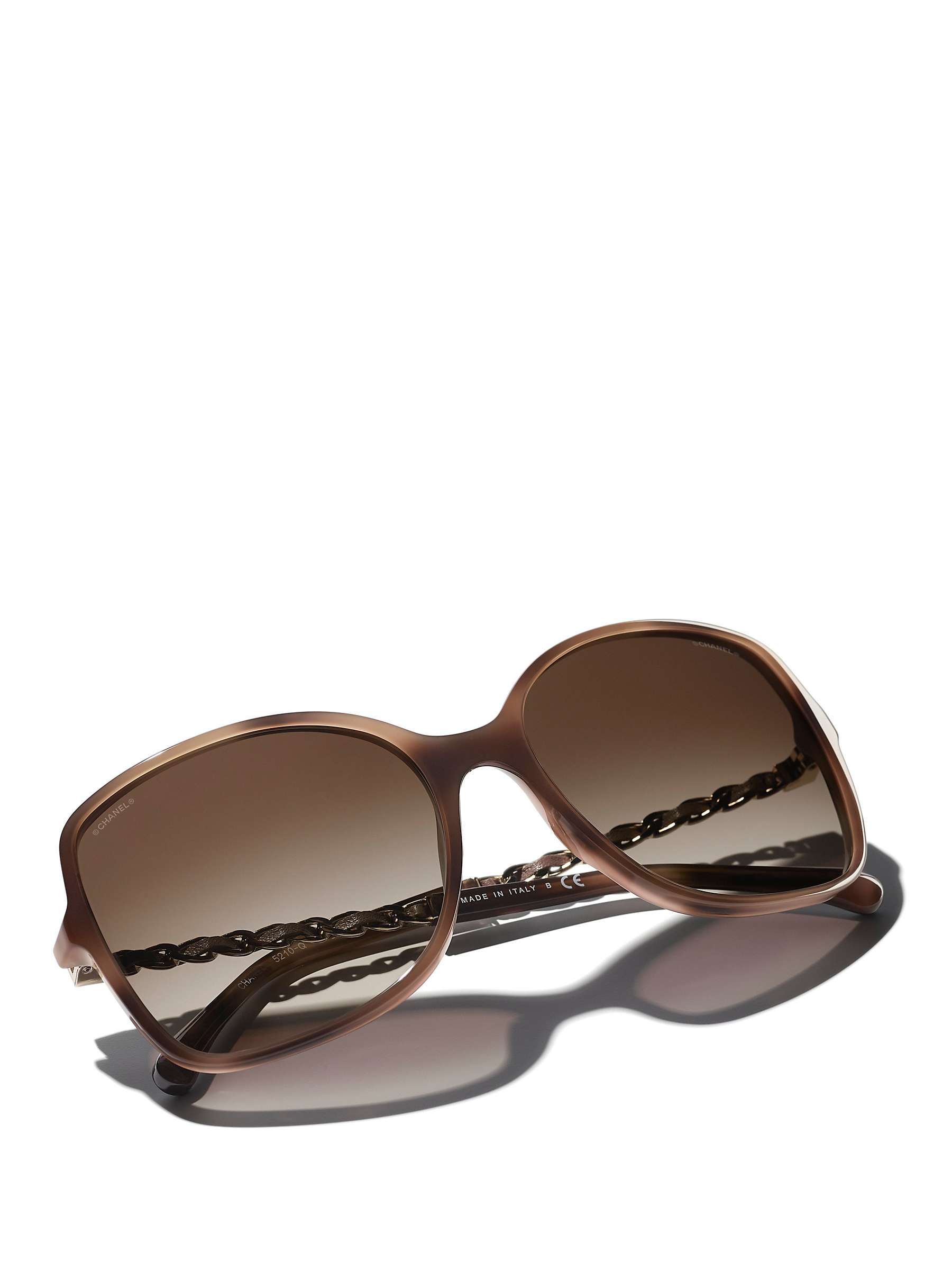 Buy CHANEL Square Sunglasses CH5210Q Brown/Brown Gradient Online at johnlewis.com