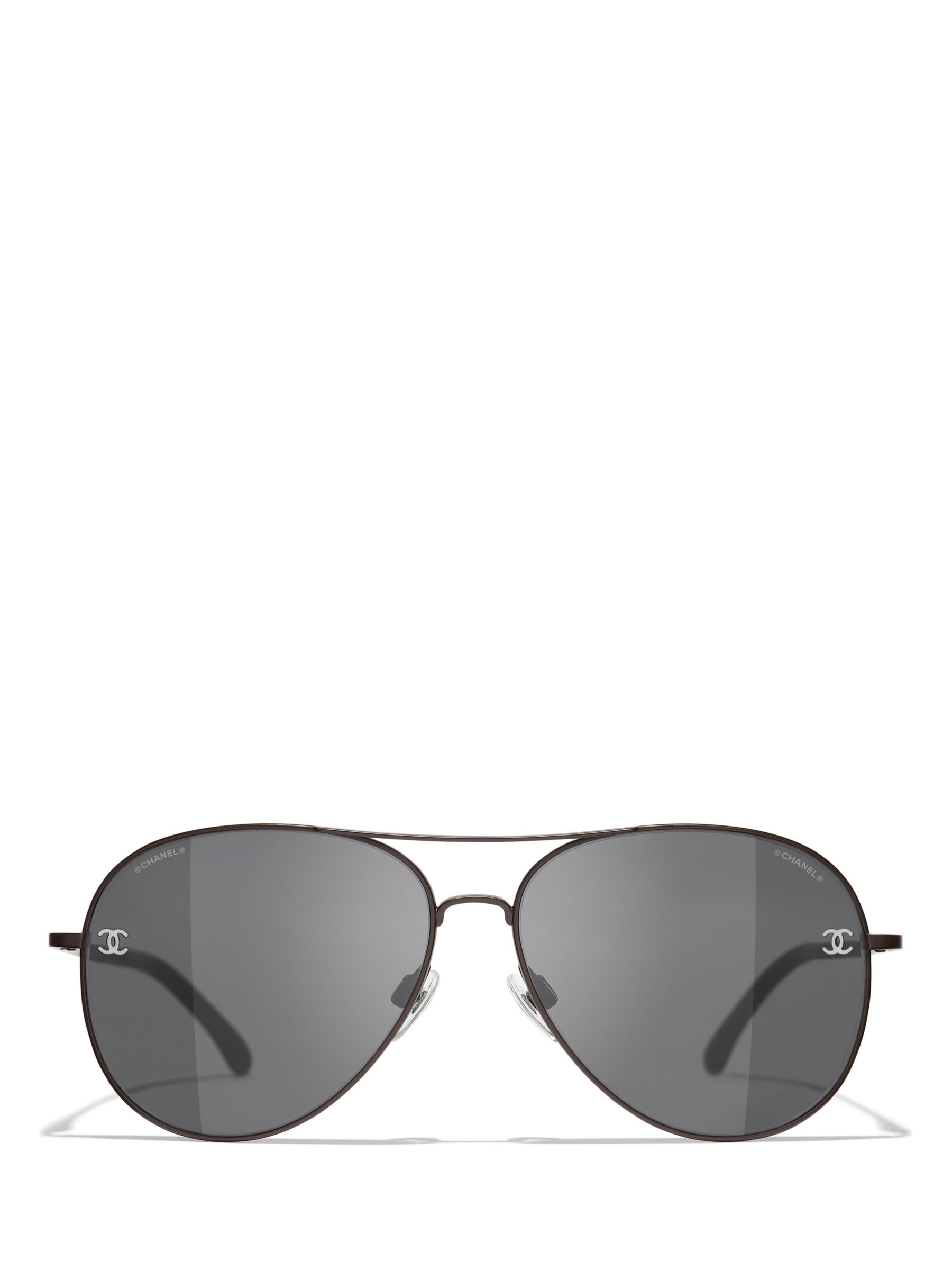 Buy CHANEL Pilot Sunglasses CH4189TQ Matte Brown/Grey Online at johnlewis.com