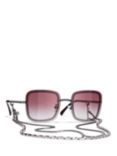 CHANEL Square Sunglasses CH4244 Gunmetal/Pink Gradient